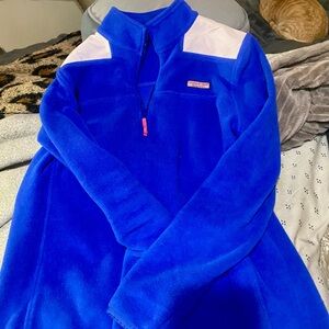 Women’s Vineyard Vines Blue Fleece Sherpa Pullover Size:Medium Cottagecore